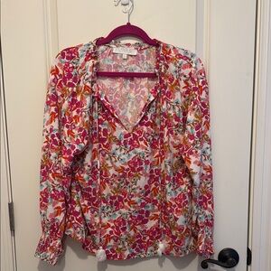 Sugarlips Floral Blouse - Pink, Orange, and White